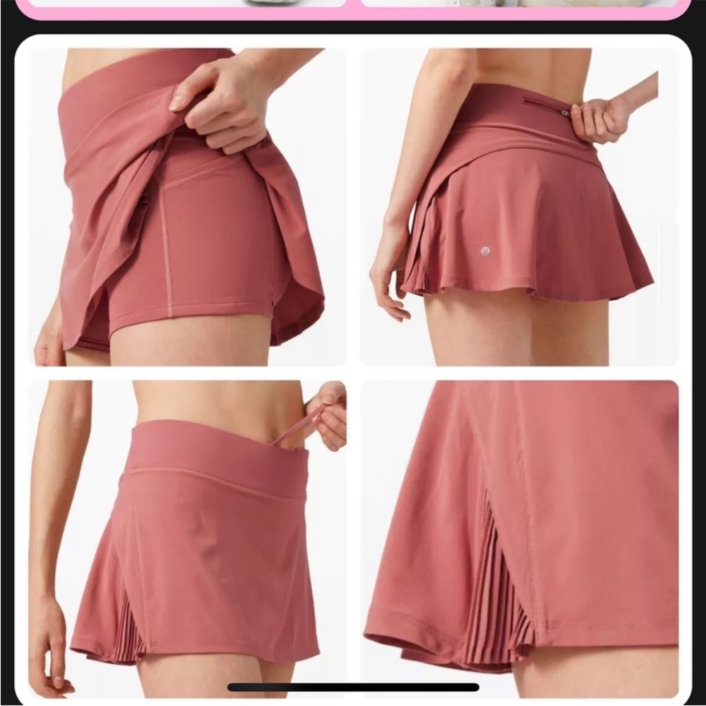 ❤️LULULEMON PLAY OFF THE PLEATS SKIRT/SKORT-CHERRY TINT-8/10/12❤️
